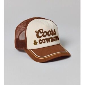 Urban Outfitters Brown and Cream Trucker Hat